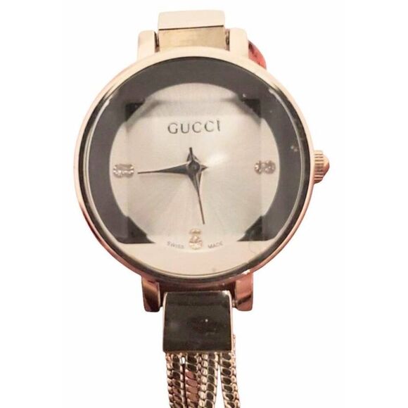GUCCI Stainless Steel Wrap Around Bracelet Wrist Watch - Picture 2 of 12